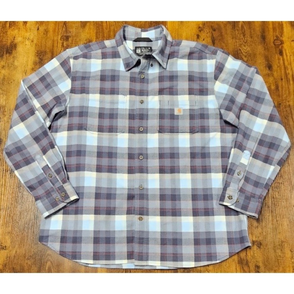 Carhartt Rugged Flex Relaxed Fit Midweight Flannel Button Up Shirt Men's XL